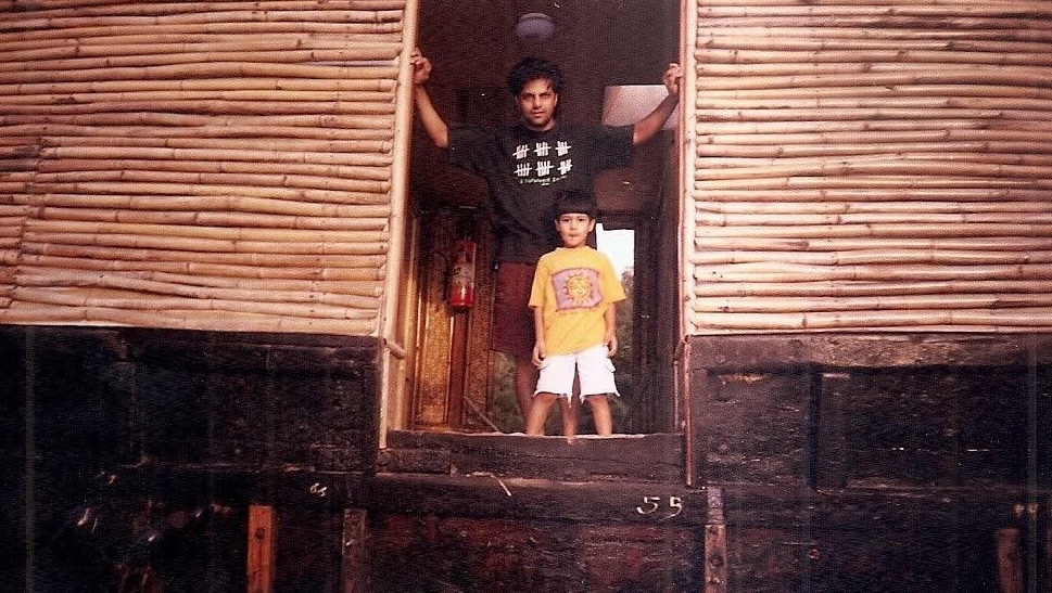 Maitraya as a boy at the family home in Kudal